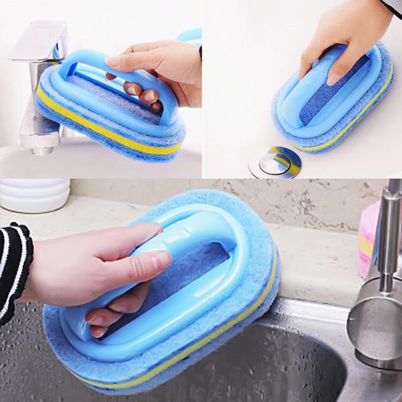 Charm Ceramic Tile Cleaner Eraser Cleaning Bathtub Blue Kitchen Tool Handles Sponge Brush Soft Magic Sponge