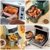 Silicone Air Fryer Pot Tray BBQ Barbecue Pad Plate Airfryer Oven Baking Mold Pot Food Safe Reusable Square Air Fryer Pan