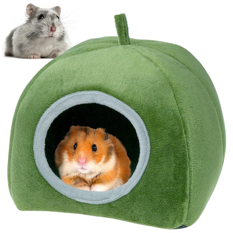 Hamster House Guinea Pig Cage Hamster Cotton House Small Animal Nest Winter Warm Pet Bed For Rodent/Guinea Pig/Rat/Hedgehog