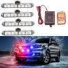 4 In 1 Red Blue 12V Emergency Strobe Lights Police Lights Trailer Truck Grille Stroboscope Light  With Wireless Remote Control