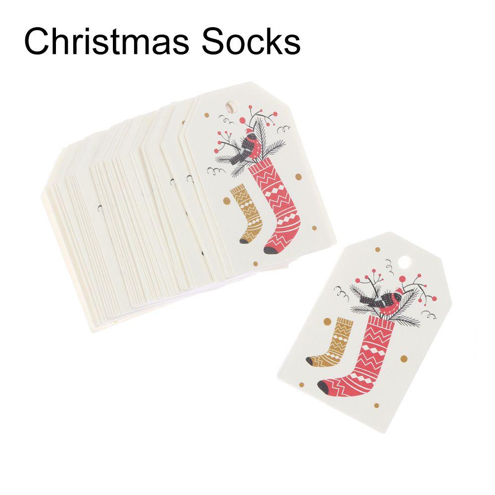 50PCS DIY Wrapping Supplies Xmas Decoration Hang Tags Christmas Labels Gift Wrapping Kraft Tag