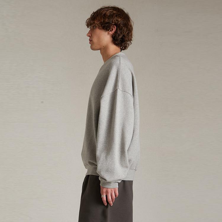 Fear of God Essentials Crewneck Dark Heather Oatmeal Men Tops Grey 192SP244683F