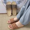 Fabric New Linen Slippers Women's Summer Home Use Couple Indoor Soft Bottom Non-slip and Wear-resistant Home Cool Slippers Men