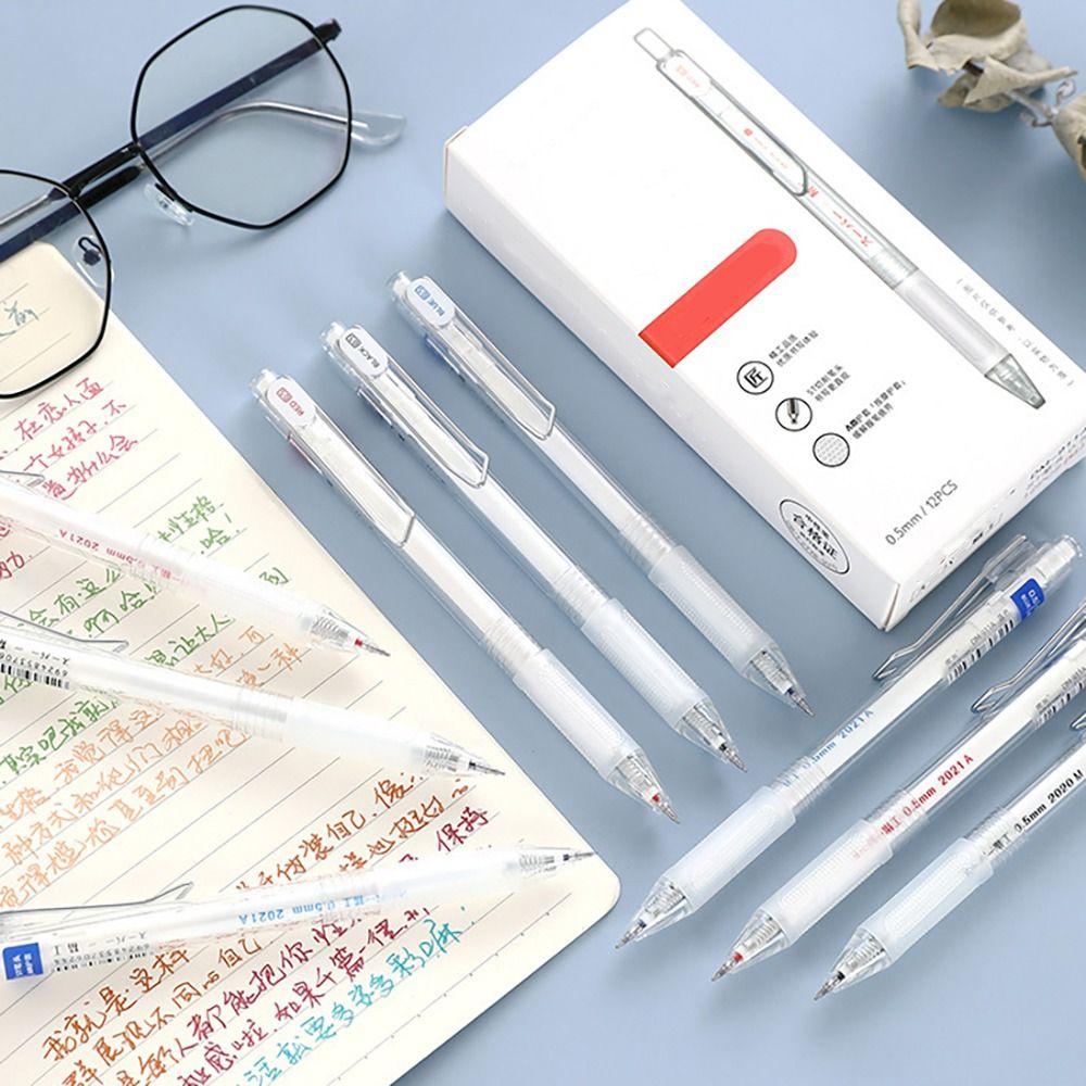 0.5MM ST Tip Neutral Pen Black/Red/Blue Ink Ballpoint Pen Transparent Writing Tools Student