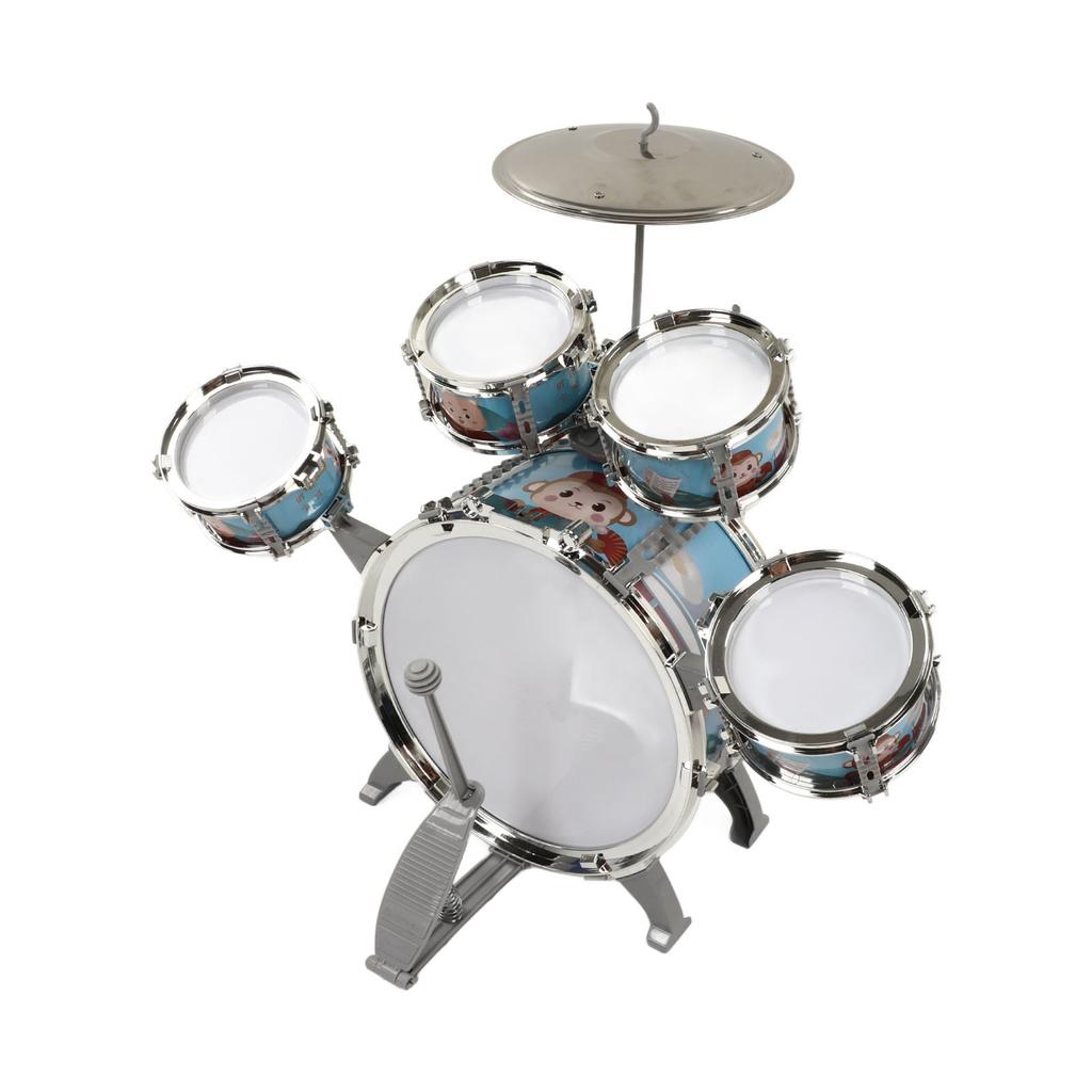 Kids Jazz Drum Set 7 Drums Loud Sound Compact Beginner Drum Kit with Stool for 3 Years Old Above