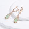 Kinel Lake Green Zircon Long Dangle Earrings For Women Water Drop Stone Earrings