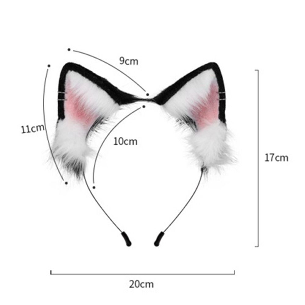 Simulation Fake Fox Wolf Tail Masquerade Party Ears Hair Hoop Novelty Tail Set Halloween Day