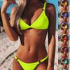 Ladies Sexy Fashion Tight Bikini Solid Color Two-piece Split Swimsuit