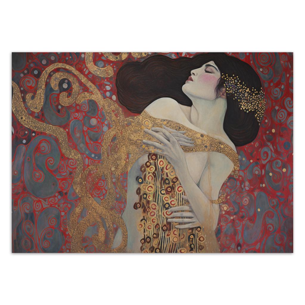 Wallpaper Red Abstract Woman - G. Klimt