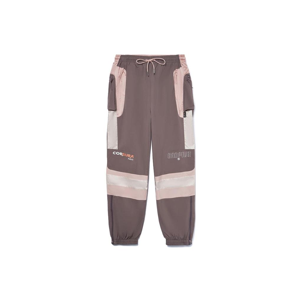 Li Ning Badfive Letter Print Color Block Jogger Pants Men Bottoms Sparrow-Brown AYKR545-2