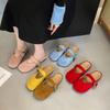 Baotou Half Slippers Women Wear Lazy One Pedal Thick Heel Summer New with Skirt Cool Slippers