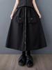 Zipper Pocket Patchwork Split Skirt GYX1559