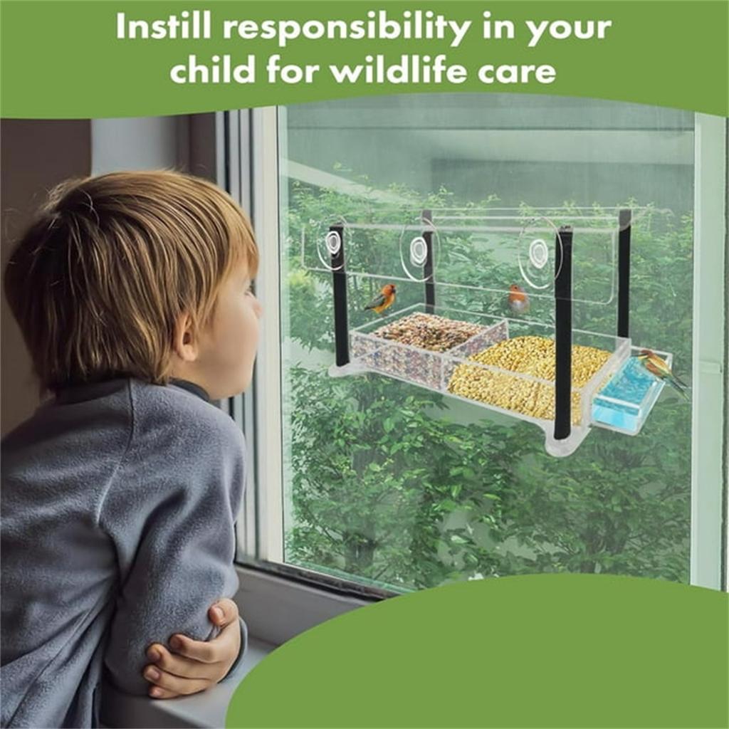 Outdoor Transparent Window Bird Feeder, Bird Feeder, Transparent Bird House With Strong Suction Cup, Window Bird Feeder
