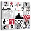 Canvas Print Banksy Layout of Graffiti Artwork