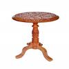 Round Wooden Table with Brass Top - Multipurpose for Coffee, Tea, Vase, Flower Pot, Phone