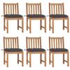 Day and Night - Day and Night Garden Chairs 6 Units Solid Teak Wood with Cushions