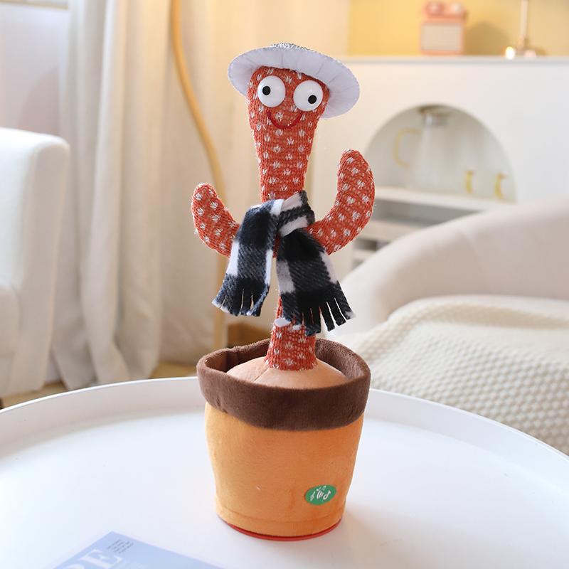 33cm Cactus Plush Toy Dancing Talking Cactus Lifelike Toy Plush Glowing Cactus Doll Decoration Christmas Gift Collection