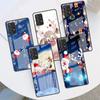 Glass Case For Samsung Galaxy A52 A71 A50 A51 A70 A21s A31 A72 A10 A12 A30 A22 5G Phone Cover Cartoon Christmas Lovely