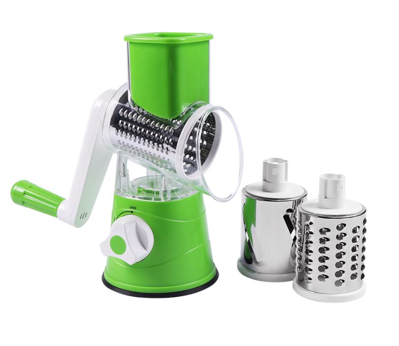 3In1 Hand-Cutter Vegetable Stainless Steel Multi-Function Drum Rotary Grater Fruit Potato Onion Slicer Kitchen Tool Food Chopper