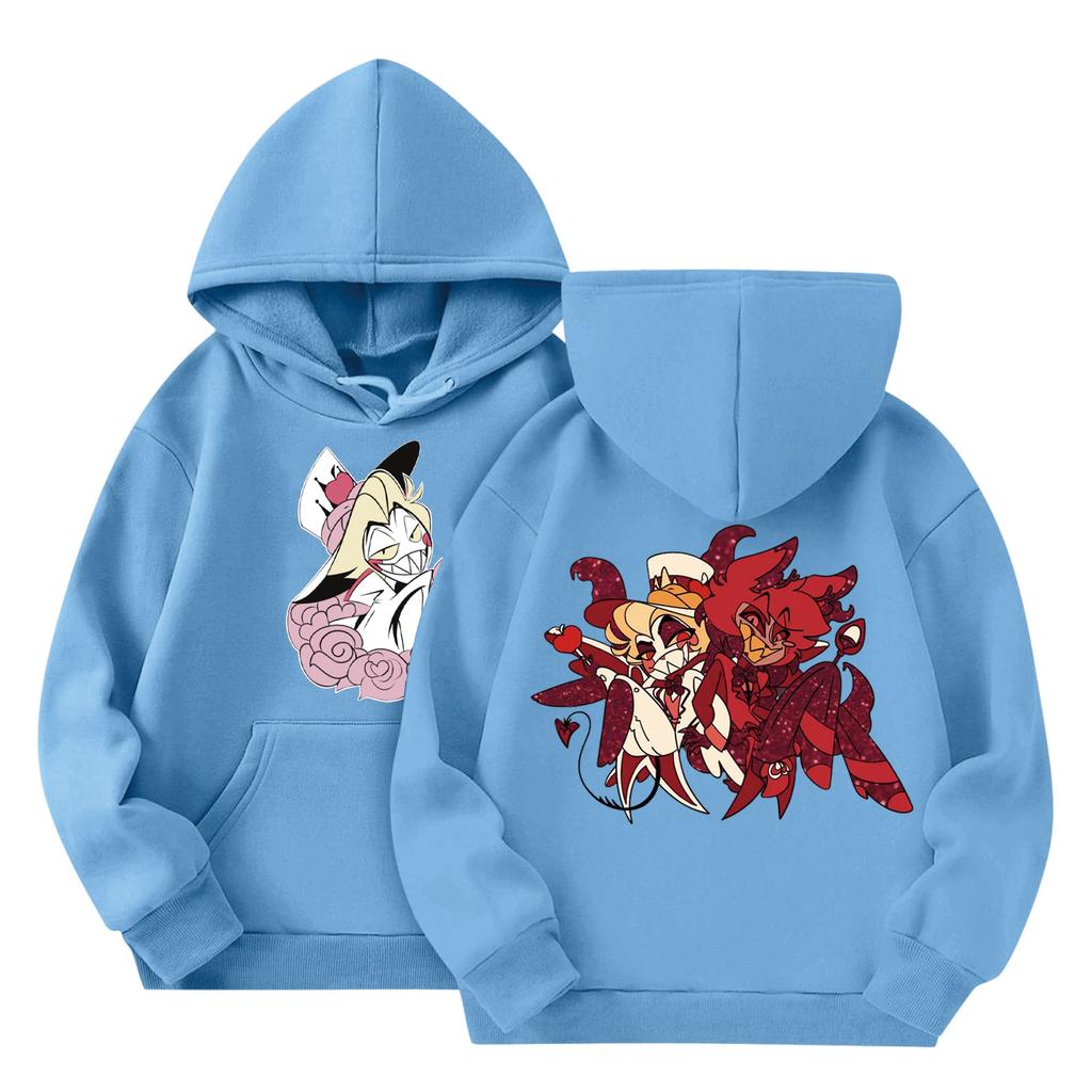 Child Fashion Lightweight Long Sleeve Pullover With Pockets Print Hoodie