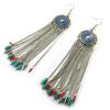 [N4678] - 'Navajos' Designer Earrings Blue Green Red