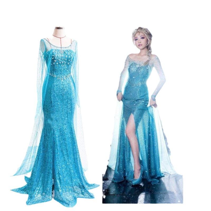 Halloween Frozen Princess Elsa Dress Adult Cosplay Adult Watch Costume