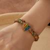 Colorful Stone Beads Weave Bracelets Hand Jewelry Heart Bead Bangle  Women