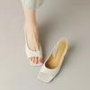 Fashion Summer New Fashion Square Head Women Sandals Elegant Thin High Heels Back Empty Toe Sandals Shoes for Women Zapatos De Mujer
