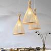 BambooChandeliers Wood Base Lighting  Bedroom Interior Classical Hand Woven Bamboo Pendant Light Fixture Vintage Pendant Lamp