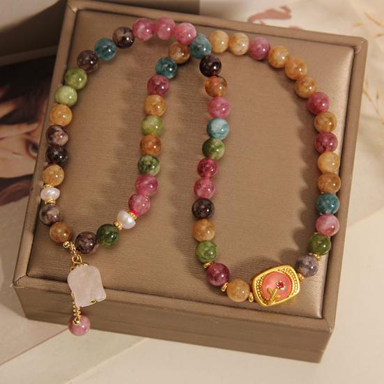 Women Bracelet Colorful Smooth Vintage Aexquisite Elastic Luxury Lightweight Bracelet Release Stress Enhance Well-being Lady Lightweight Bracelet