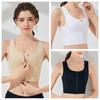Women Les Chest Breast Binder Tomboy FTM Zip Sports Bra Vest Half Flat