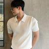 Men's Trendy Summer Polo - Japanese Style, Solid Color, Short-Sleeved Knit Top