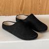 Plus Size 38-46 Open Back Casual Shoes Mules Men Suede Leather Backless Loafers Slippers Half Shoes Slip On Flats Slides Sandals