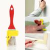 1Pc Dual-Color Paint Brush for Interior Walls & Roofs - Wooden Handle, Plastic Fiber Bristles, Color Separation Tool for Cleaning & Dust Removal