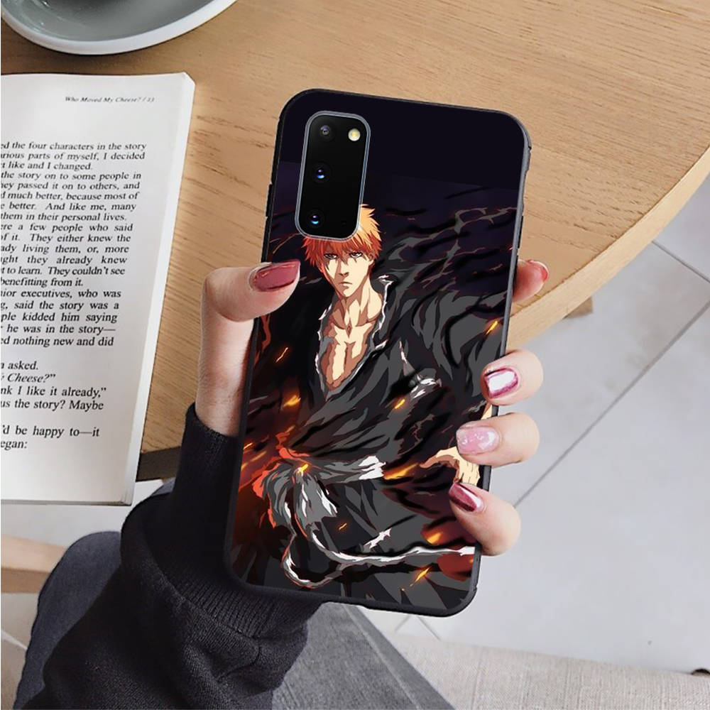 AD90 Anime Bleach Black Case for Samsung Note 20 Lite S24 Ultra S23 S22 A05 A06 A11 A71 A15 A16 A13 A24 A25 A33 A52 A53 M55 M35 Sofe Cover