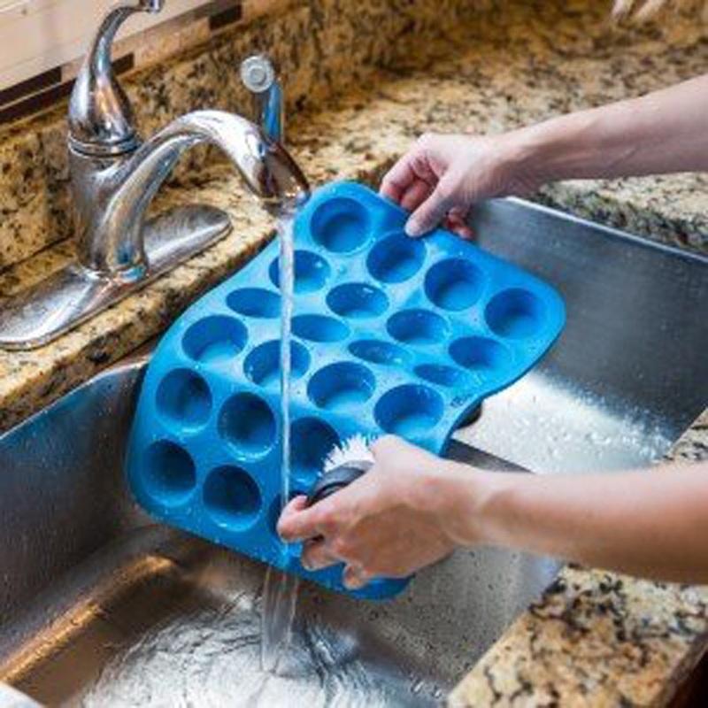 Hanyu Silicone Muffin Cupcake Baking Pan Set Blue Top Home Rubber Trays Molds