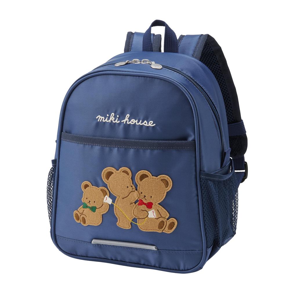 Rucksack Bear Plain Boys Girls Baby Kids Clothes Bag Bag Navy Blue [MIKI HOUSE] 6.5L Children's 10-8212-684