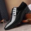 Men's Italian Style PU Leather Shoes Pointed Toe Dress Shoes Classic Derbies
