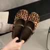 2024 Women's Flat Shoes Round Toe Leopard Print Casual Shoes Woman Breathable Slip-on Outdoor Soft Mary Jane Shoes 2024 New