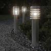 VidaXL Outdoor Floor Lamps and Outlet 3pcs Silver Stainless Steel, Outdoor Ground Lighting, Ground Lighting of 4006374