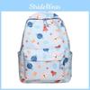 Cute Bear Cartoon Rocket Star Cloud Crown Print Student Backpack For School
