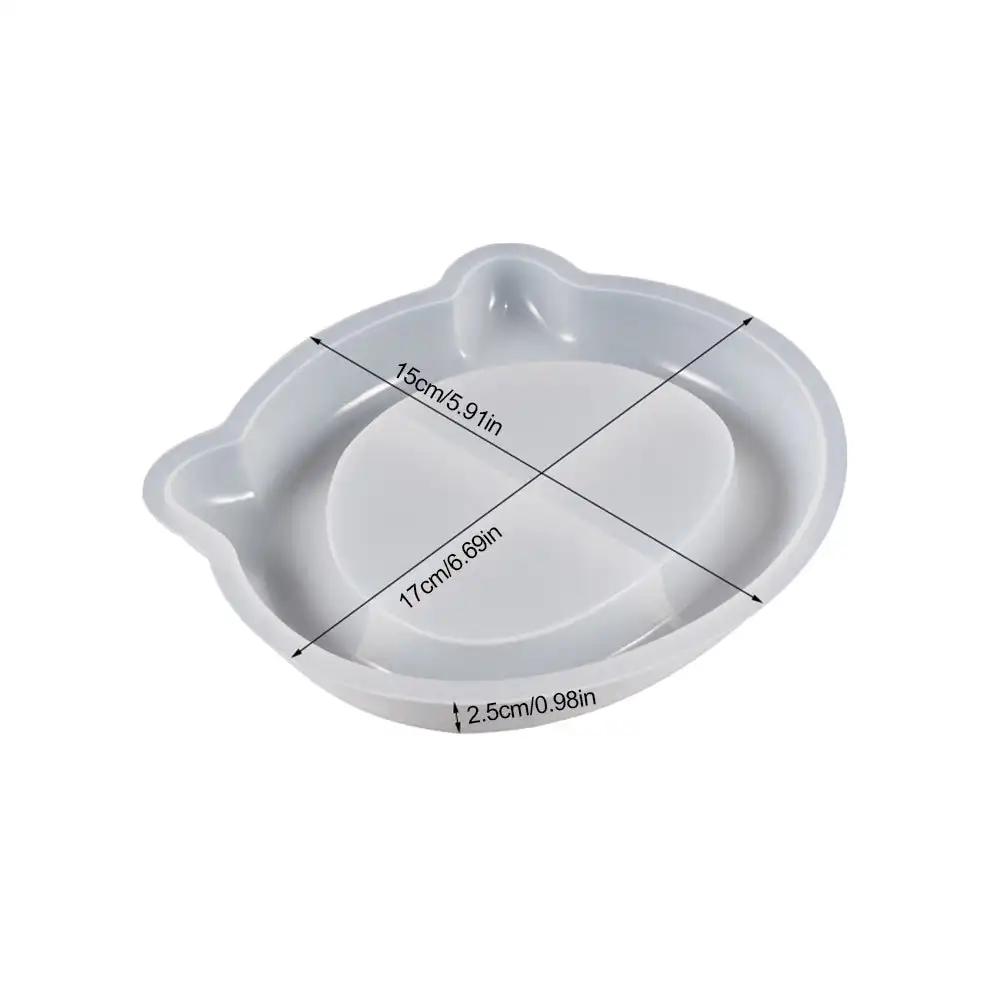 1pc Concrete Heart Cat Flower Shape Storage Tray Silicone Mold DIY Gypsum Cement Heart Tray Storage Resin Epoxy Mold