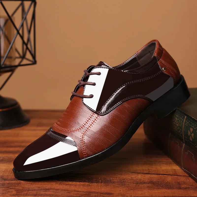 Shoes for Men Platform Business Men Shoes Breathable Leather Working Shoes Party Wedding Dress Footwear Mocassin Homme
