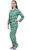 Women Green Floral Print Shirt With Pajama Pant 2 Pcs Night Wear Set -