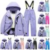 Children's Fashion Skiwear Set Boys' And Girls' Thickened Waterproof Warm Ski Suit Jacket And Trousers Outfit Set
