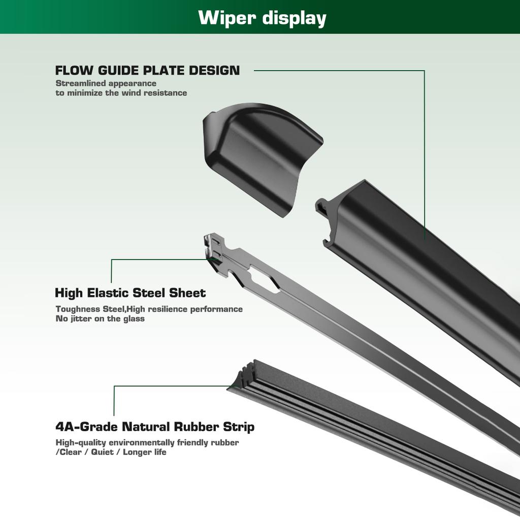 For KIA Sportage SL 2010-2015 2011 2012 2013 2014 Wiper Front Wiper Blades Windshield Windscreen Window Brush 24"+18