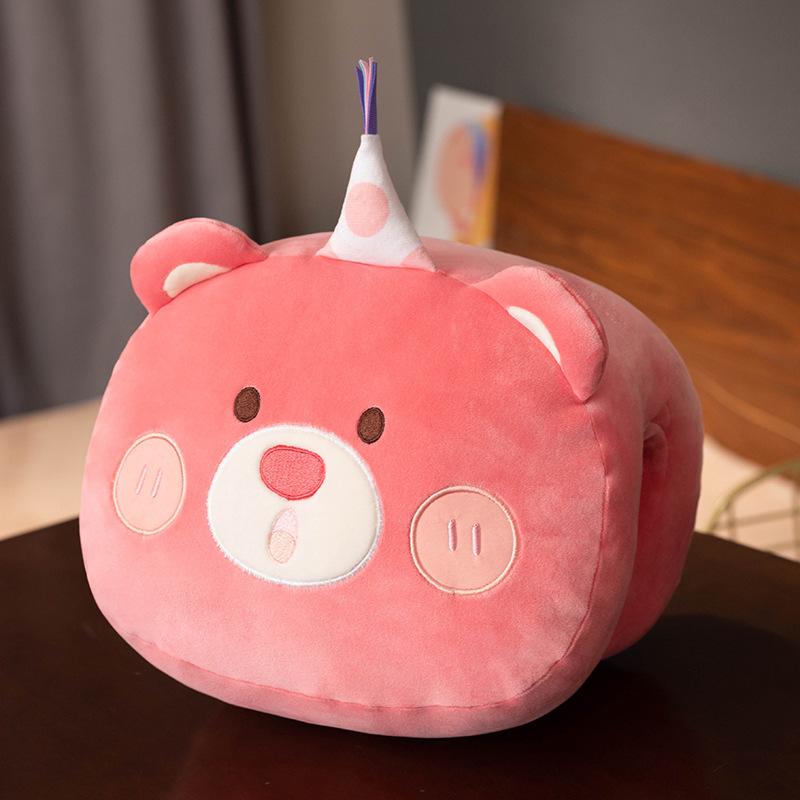 Cute Cartoon Hand Warmer Pillow Bear Pig Dinosaur Deer Unicorn Sofa Living Room Dormitory Office Nap Pillow