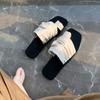 Niche Design Slippers Women's Outer Wear 2025 New Summer Folds Pile Beach Flat Cover Toe Sandals