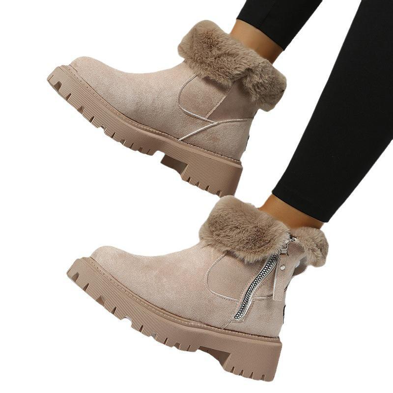 Women's Plus Size Velvet Snow Boots - 2023 Winter Warm Cotton Shoes