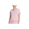 Breathe Miler Solid Fashion Casual Sports Round Neck Mesh Breathable Short Sleeve Raglan T-Shirt Women Tops Pink AJ8142-629